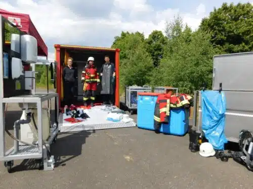 Die aufgebaute Einsatzstellenhygiene der FF Bad Segeberg