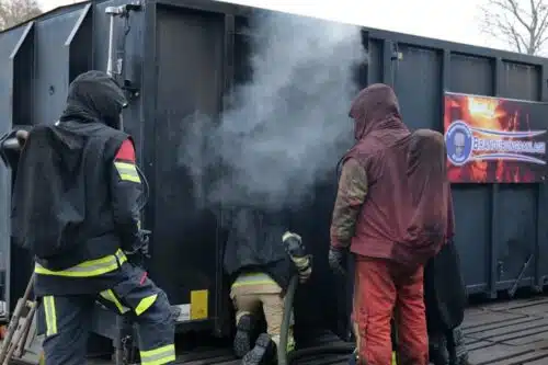 Starke Rauchentwicklung bei den Löscharbeiten