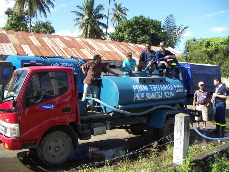 zur Wiederherstellung der Wasserversorgung half das THW den Kräften vor Ort. Foto: THW