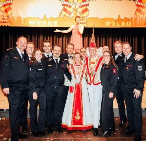 Eine Besonderheit: Die Feuerwehr Werne stellt den diesjährigen Elferrat. Foto FF Werne