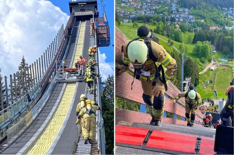 Herausforderung Langenwaldschanze: Bei der Skisprungschanze in Schonach im Schwarzwald sind 112 Höhenmeter und 636 Stufen zu überwinden.