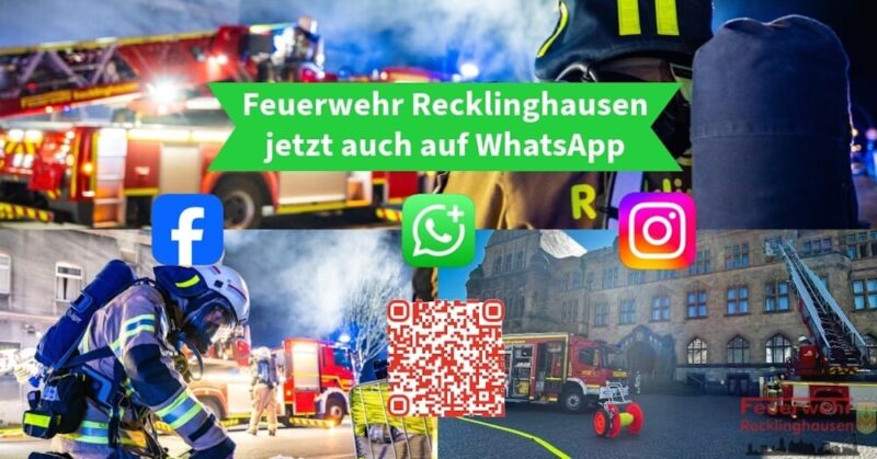 Auch die Feuerwehr Recklinghausen (NRW) hat im Juni ihren WhatsApp-Kanal eingerichtet. Er soll nicht nur in Gefahrenlagen, sondern auch zur allgemeinen Information der Bevölkerung über die Arbeit der Feuerwehr genutzt werden. Foto: Feuerwehr Recklinghausen