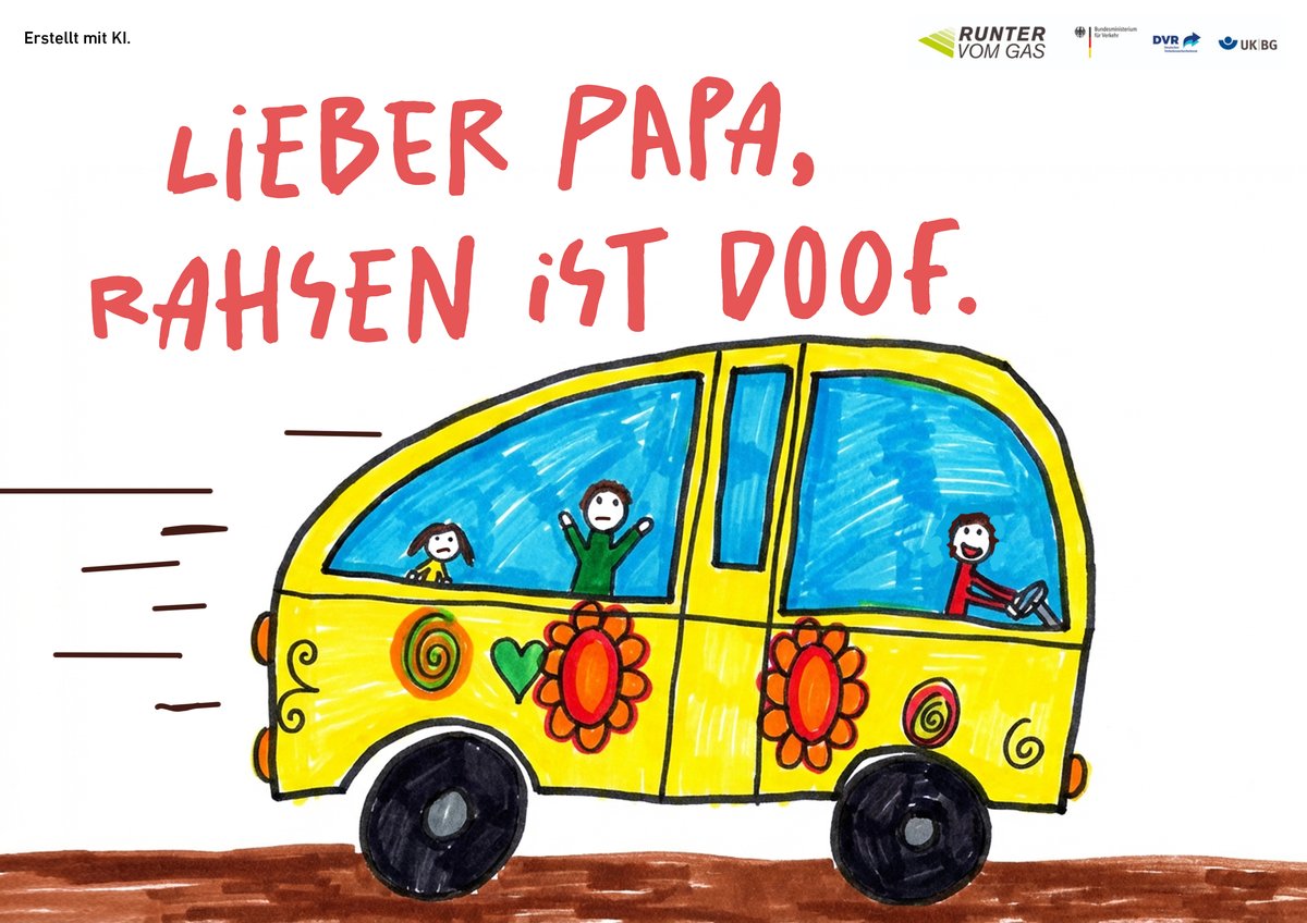 Eindeutige Botschaft: Rasen ist doof – das sollte eigentlich auch den Erwachsenen klar sein. (Bild: DVR/Scholz & Friends)